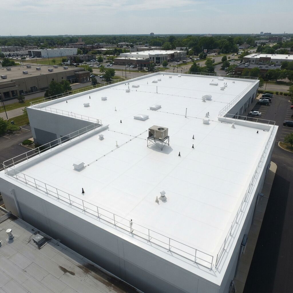 Newly installed TPO flat roof